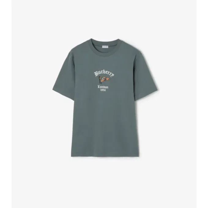 Camiseta de algodón con estampado de cuadros Camiseta de algodón con estampado de cuadros