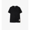 Camiseta de algodón con etiqueta de cuadros Camiseta de algodón con etiqueta de cuadros