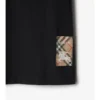 Camiseta de algodón con etiqueta de cuadros Camiseta de algodón con etiqueta de cuadros