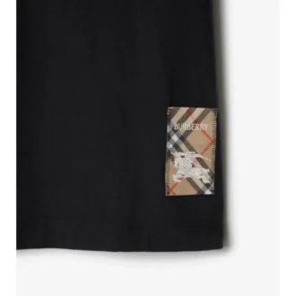 Camiseta de algodón con etiqueta de cuadros