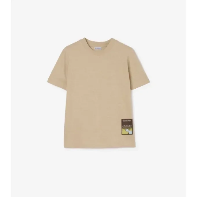 Camiseta de algodón con etiqueta Landscape