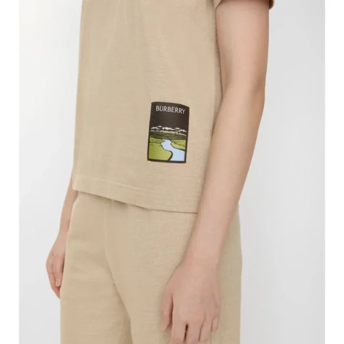 Camiseta de algodón con etiqueta Landscape