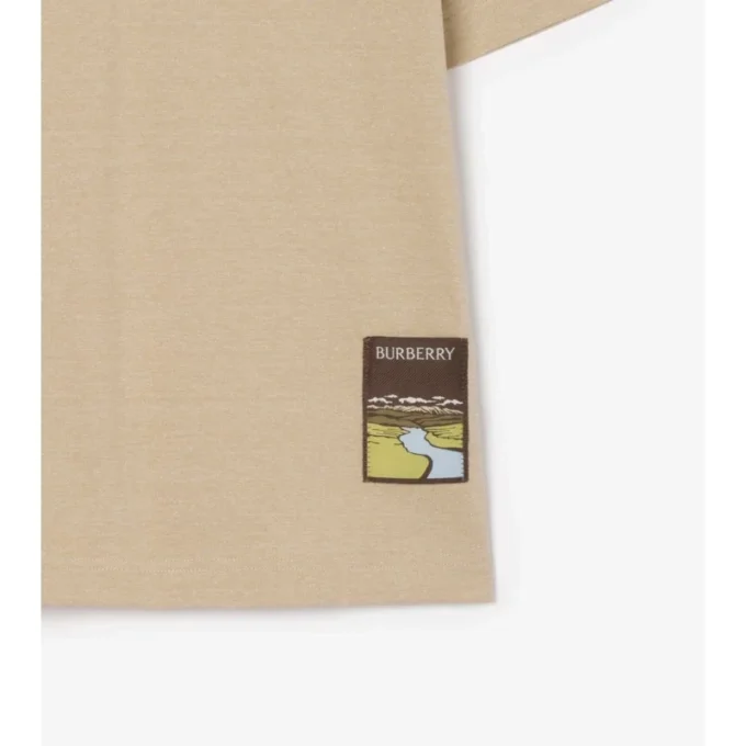 Camiseta de algodón con etiqueta Landscape