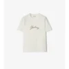 Camiseta de algodón con logotipo cursivo a cuadros