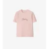 Camiseta de algodón con logotipo cursivo a cuadros