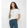 Camiseta de algodón con logotipo cursivo a cuadros