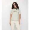 Camiseta de algodón con logotipo cursivo a cuadros