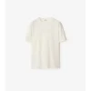 Camiseta de algodón con logotipo cursivo y estampado de cuadros