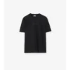 Camiseta de algodón con logotipo cursivo y estampado de cuadros