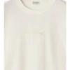 Camiseta de algodón con logotipo cursivo y estampado de cuadros