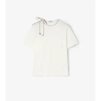 Camiseta de algodón con mangas atadas