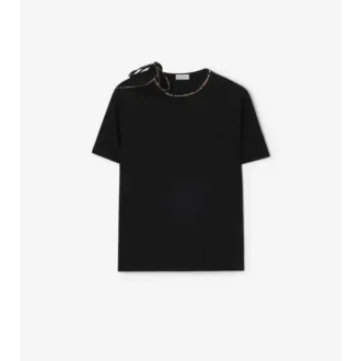 Camiseta de algodón con mangas atadas