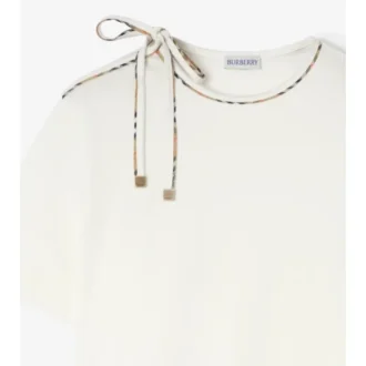 Camiseta de algodón con mangas atadas