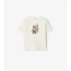 Camiseta de algodón con oso surfista