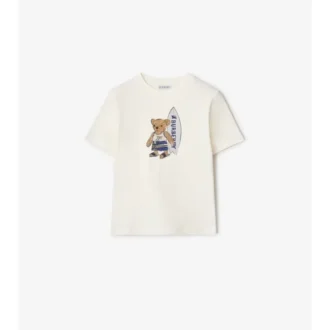 Camiseta de algodón con oso surfista Camiseta de algodón con oso surfista