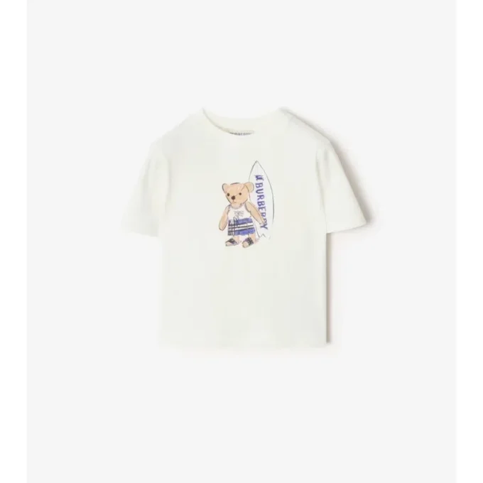 Camiseta de algodón con oso surfista Camiseta de algodón con oso surfista