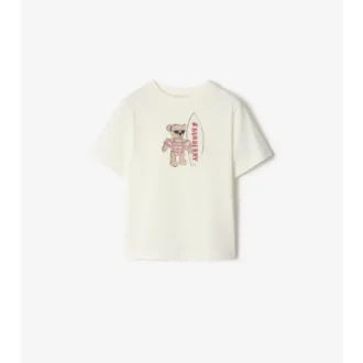 Camiseta de algodón con oso surfista