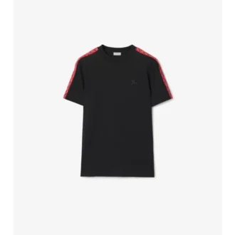 Camiseta de algodón con ribetes a cuadros