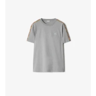Camiseta de algodón con ribetes a cuadros