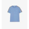 Camiseta de algodón con ribetes a cuadros Camiseta de algodón con ribetes a cuadros