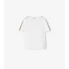 Camiseta de algodón con ribetes a cuadros Camiseta de algodón con ribetes a cuadros