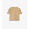 Camiseta de algodón con ribetes a cuadros Camiseta de algodón con ribetes a cuadros