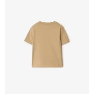 Camiseta de algodón con ribetes a cuadros Camiseta de algodón con ribetes a cuadros
