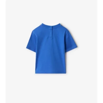 Camiseta de algodón con ribetes a cuadros