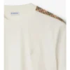 Camiseta de algodón con ribetes a cuadros Camiseta de algodón con ribetes a cuadros
