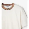 Camiseta de algodón con ribetes a cuadros Camiseta de algodón con ribetes a cuadros