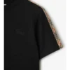 Camiseta de algodón con ribetes a cuadros Camiseta de algodón con ribetes a cuadros