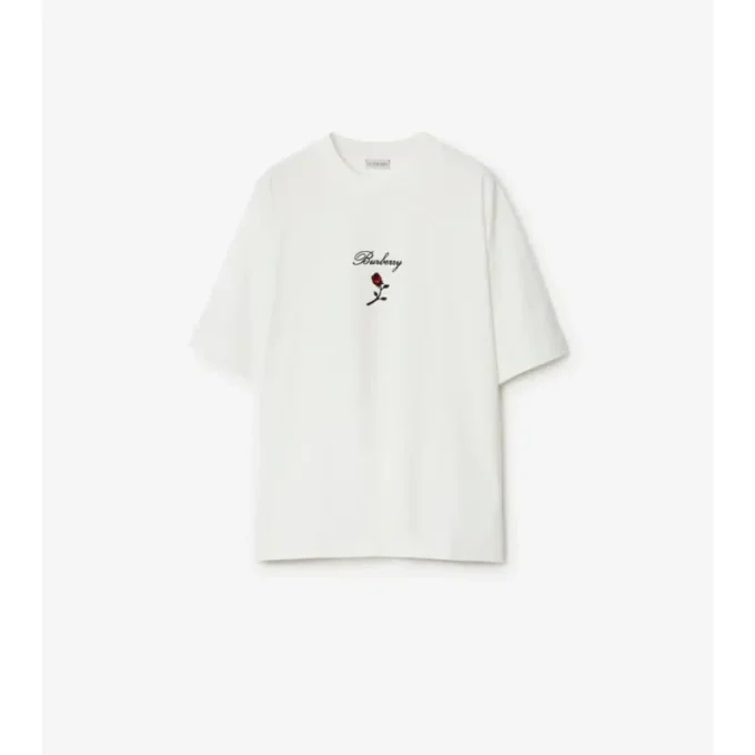 Camiseta de algodón con rosas Camiseta de algodón con rosas