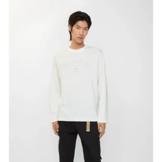 Camiseta de algodón de manga larga con logotipo gótico