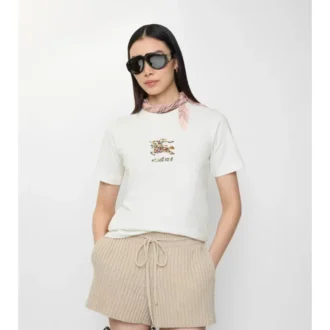 Camiseta de algodón EKD con estampado floral