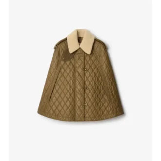 Capa de algodón Heath acolchada con cuello de piel de oveja