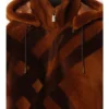Capa de piel de oveja con intarsia de cuadros Capa de piel de oveja con intarsia de cuadros
