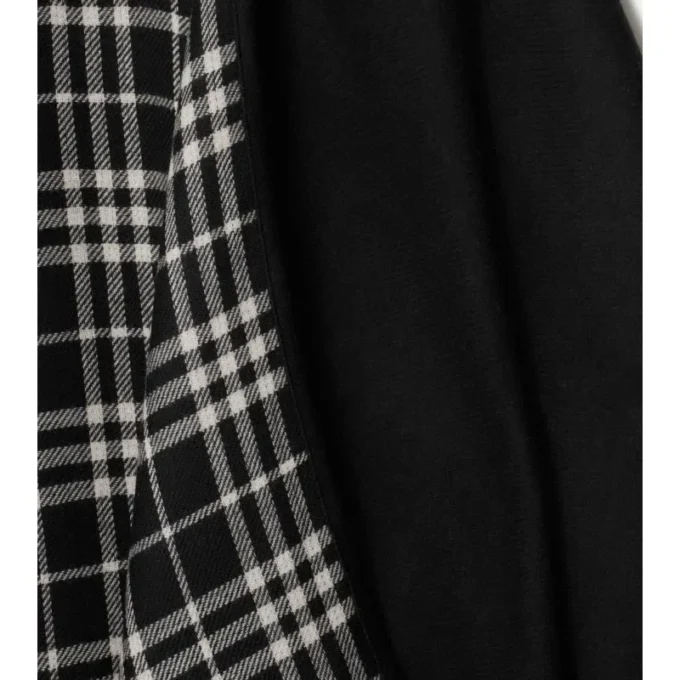 Capa reversible de lana a cuadros