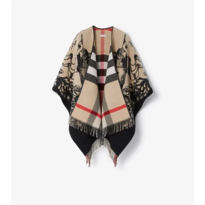 Capa reversible de lana con estampado EKD Check