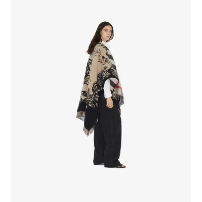 Capa reversible de lana con estampado EKD Check