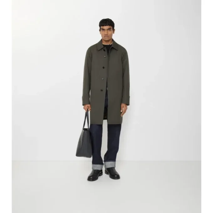 Car Coat de gabardina tropical de largo medio