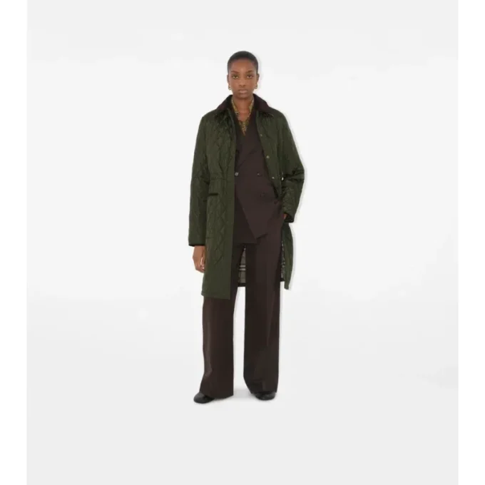 Car Coat de nylon acolchado de largo medio Car Coat de nylon acolchado de largo medio