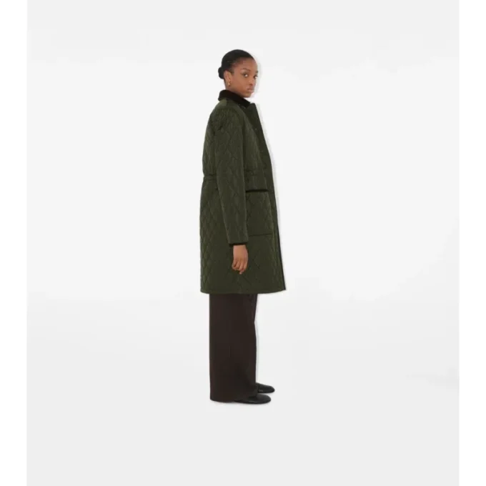 Car Coat de nylon acolchado de largo medio Car Coat de nylon acolchado de largo medio