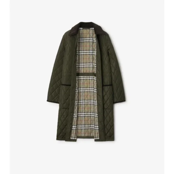 Car Coat de nylon acolchado de largo medio Car Coat de nylon acolchado de largo medio