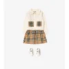 Cardigan de algodón y lana con bolsillos de cuadros