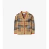 Cardigan de lana con estampado de cuadros Cardigan de lana con estampado de cuadros