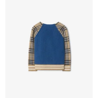 Cardigan de lana con estampado de cuadros y cremallera