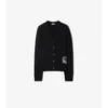 Cardigan de lana con etiqueta de cuadros Cardigan de lana con etiqueta de cuadros