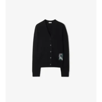 Cardigan de lana con etiqueta de cuadros