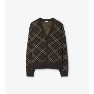 Cardigan de lana y cachemira a cuadros