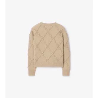Cardigan de lana y cachemira con lazo de cuadros